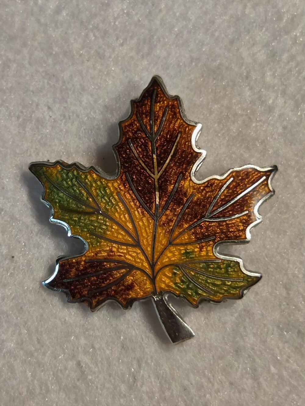 Vintage Bond-Boyd Enamel Autumn Maple Leaf Brooch / Pin